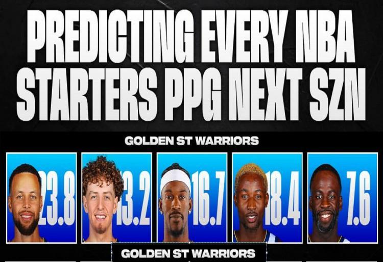 美媒预测下季勇士先发场均得分：库里23.8&amp;amp;巴特勒16.7&amp;amp;追梦7.6